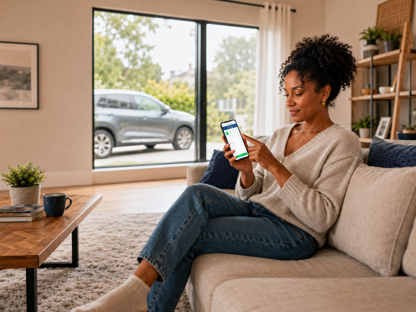 A vehicle owner managing their car repair from the FixFlowIQ app at home